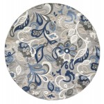 Calla Grey/Blue Leila 7'10' Round Rug