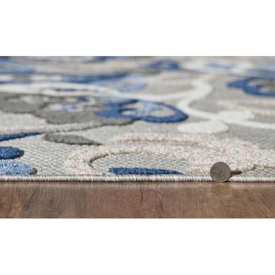 Calla Grey/Blue Leila 7'10" x 9'10" Rug