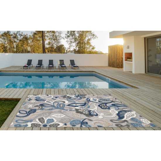 Calla Grey/Blue Leila 7'10" x 9'10" Rug