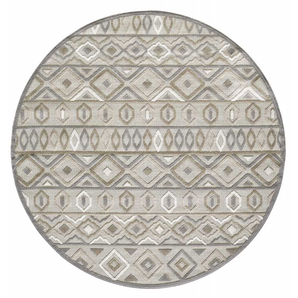 Calla Grey Aztec 7'10' Round Rug