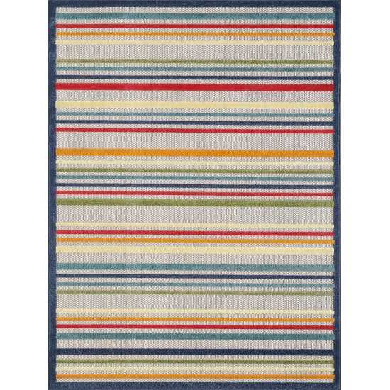 Calla Ivory/Multi Stripes 2'2" x 4' Rug