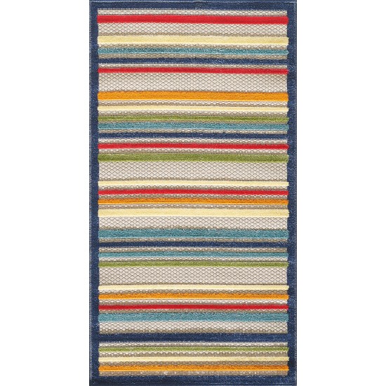 Calla Ivory/Multi Stripes 2'2" x 4' Rug