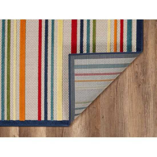 Calla Ivory/Multi Stripes 2'2" x 4' Rug