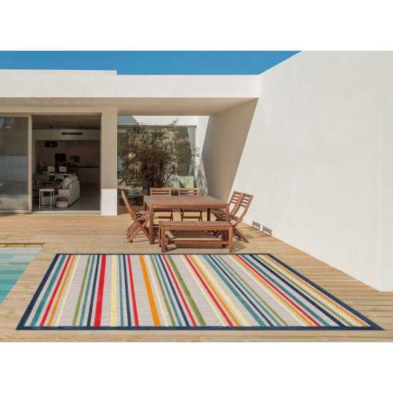 Calla Ivory/Multi Stripes 2'2" x 4' Rug