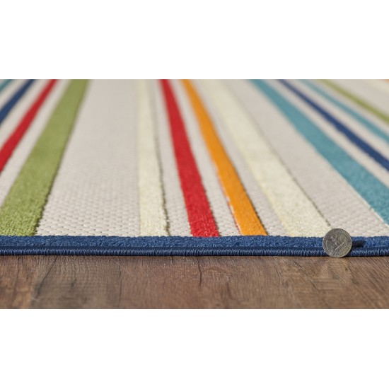 Calla Ivory/Multi Stripes 3'3" x 4'11" Rug