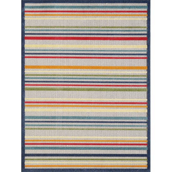 Calla Ivory/Multi Stripes 7'10" x 9'10" Rug