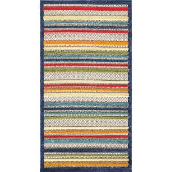 Calla Ivory/Multi Stripes 7'10" x 9'10" Rug