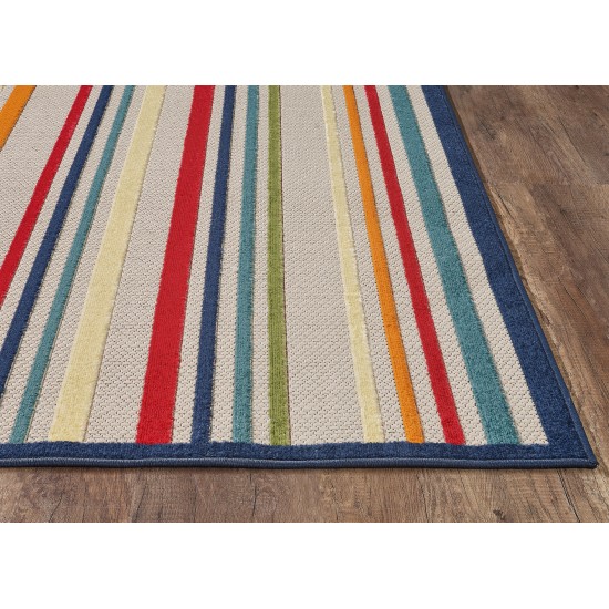 Calla Ivory/Multi Stripes 7'10" x 9'10" Rug