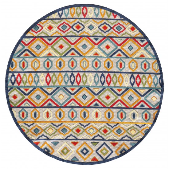 Calla Ivory/Multi Aztec 7'10' Round Rug