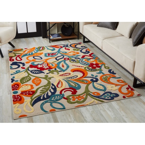 Calla Ivory/Multi Leila 2'2" x 4' Rug