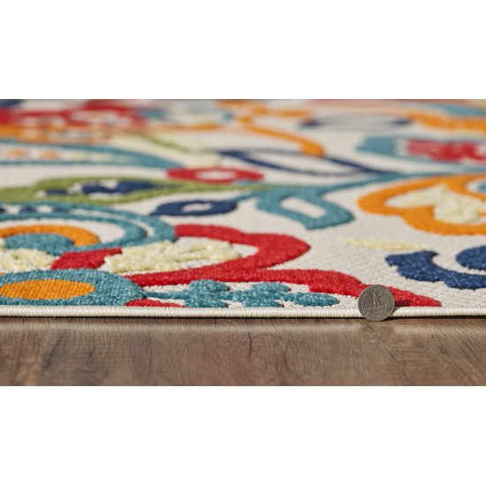 Calla Ivory/Multi Leila 6'7" x 9' Rug