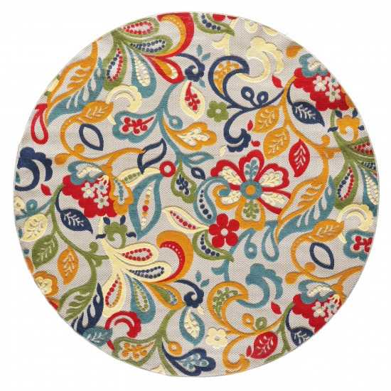 Calla Ivory/Multi Leila 7'10' Round Rug