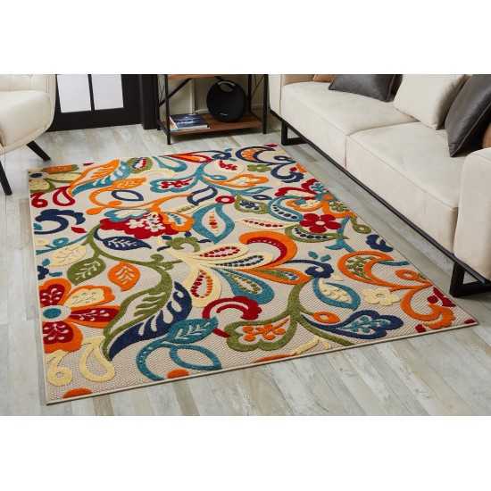 Calla Ivory/Multi Leila 7'10' Round Rug