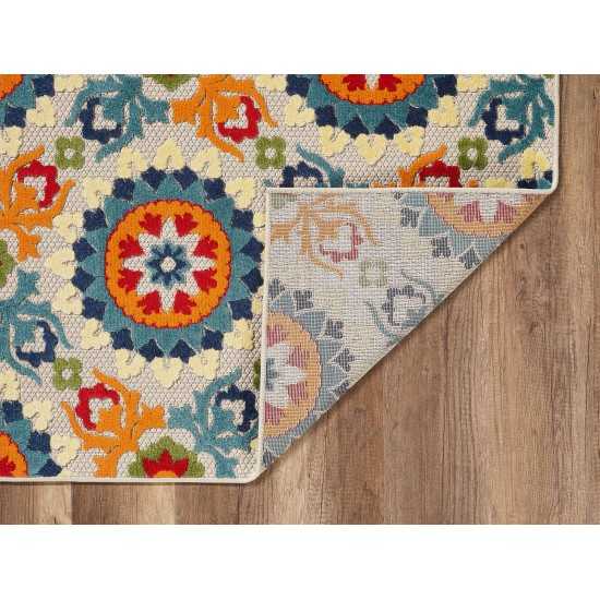 Calla Ivory/Multi Manor 6'7" x 9' Rug