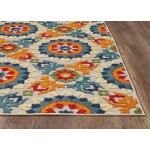 Calla Ivory/Multi Manor 6'7" x 9' Rug