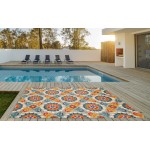 Calla Ivory/Multi Manor 6'7" x 9' Rug