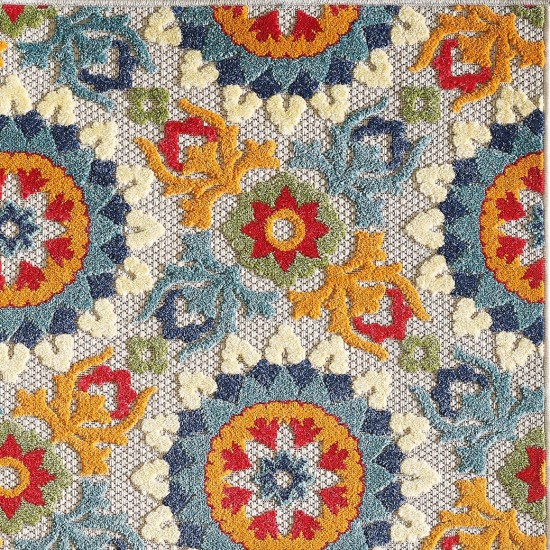 Calla Ivory/Multi Manor 6'7" x 9' Rug