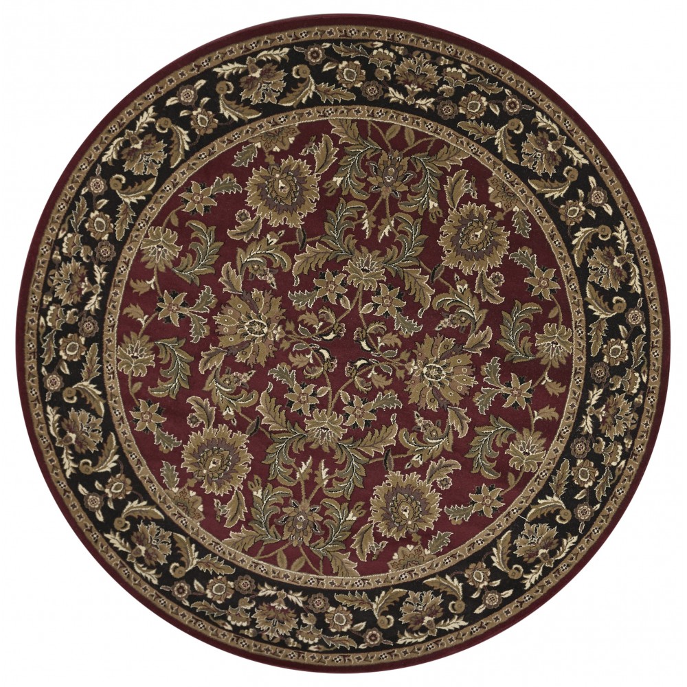 Cambridge Red/Black Kashan 7'7" Round Rug