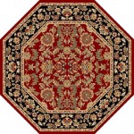 Cambridge Red/Black Kashan 7'7" Octagon Rug