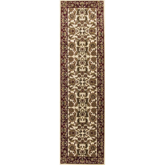 Cambridge 7303 Ivory/Red Kashan 2'2" x 7'11" Runner Rug