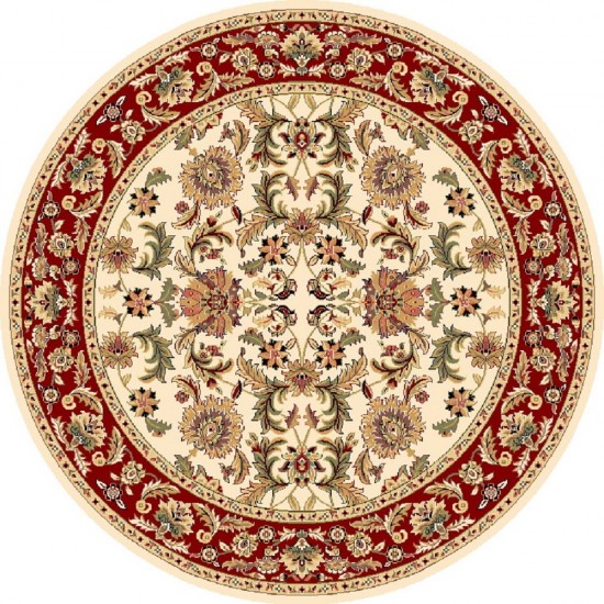 Cambridge 7303 Ivory/Red Kashan 7'7" Round Rug