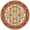 Cambridge 7303 Ivory/Red Kashan 7'7" Round Rug