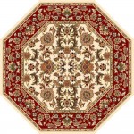 Cambridge 7303 Ivory/Red Kashan 7'7" Octagon Rug