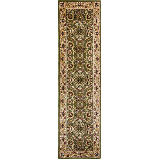 Cambridge Green/Taupe Kashan 2'2" x 7'11" Runner Rug