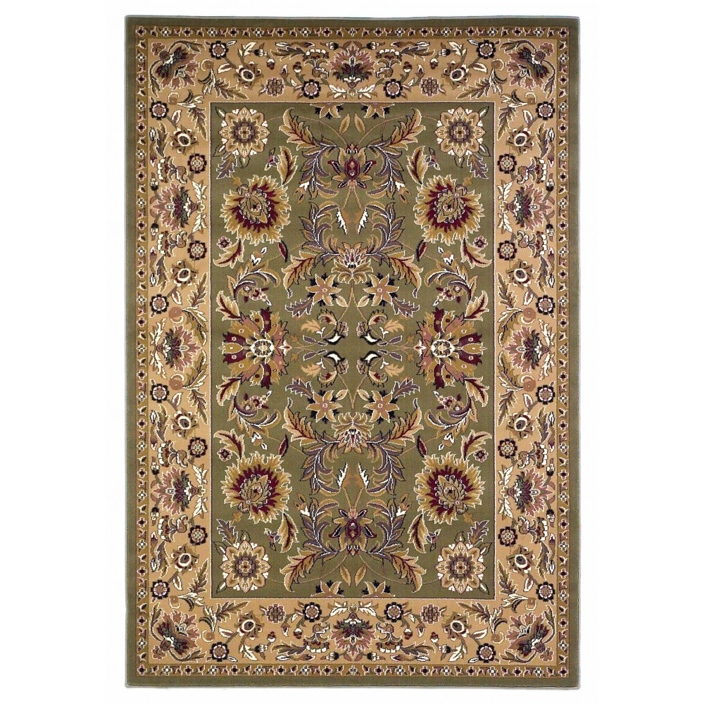 Cambridge Green/Taupe Kashan 3'3" x 4'11" Rug