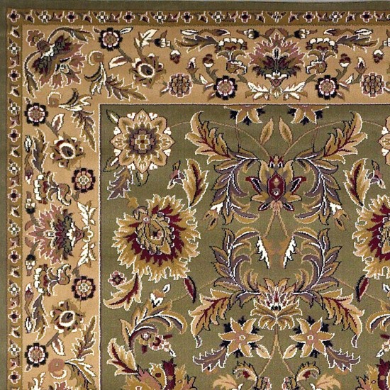 Cambridge Green/Taupe Kashan 3'3" x 4'11" Rug