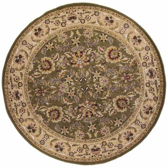 Cambridge Green/Taupe Kashan 7'7" Round Rug