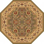 Cambridge Green/Taupe Kashan 7'7" Octagon Rug