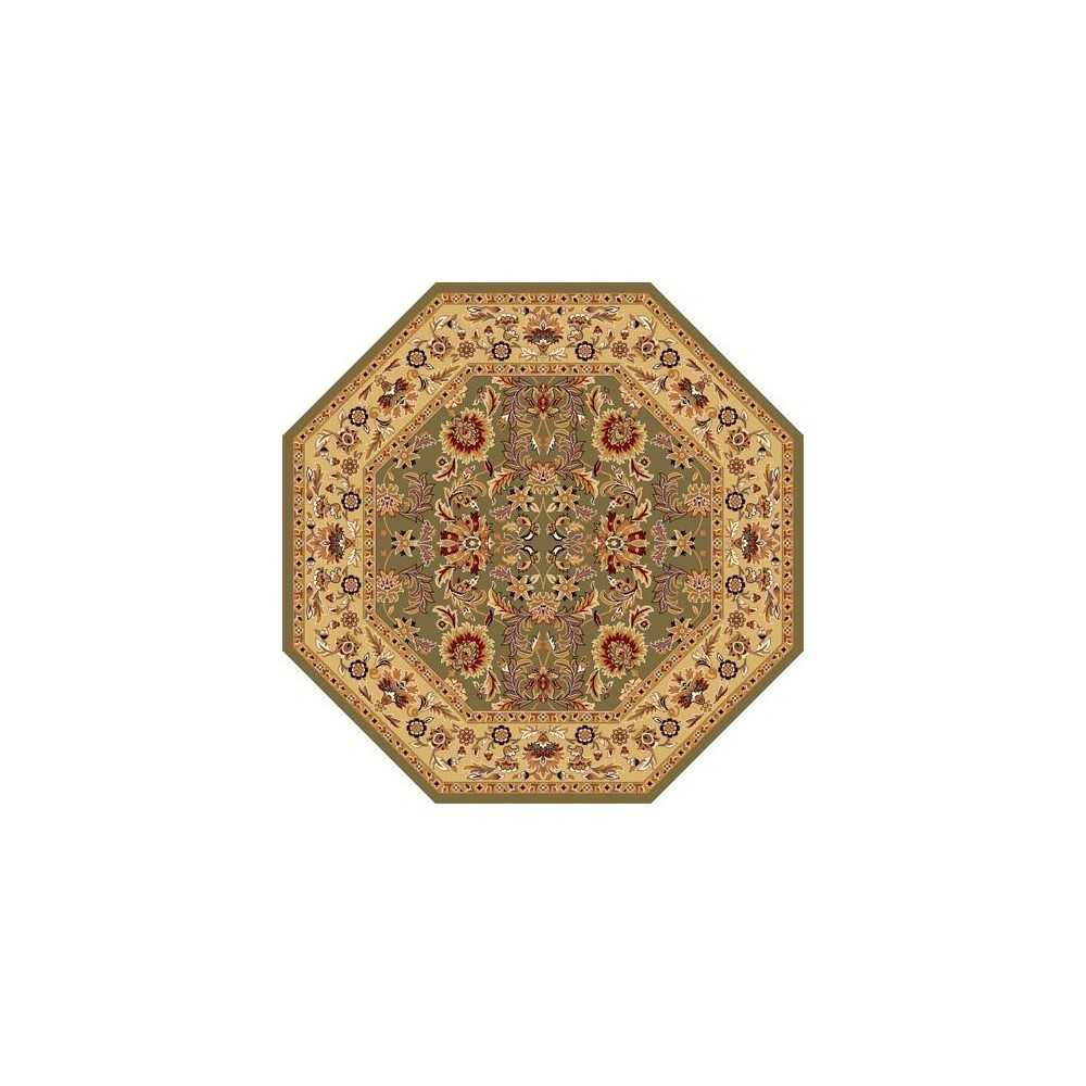 Cambridge Green/Taupe Kashan 7'7" Octagon Rug