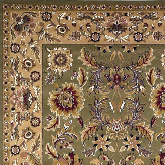 Cambridge Green/Taupe Kashan 7'7" Octagon Rug