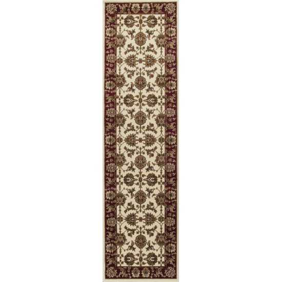 Cambridge 7312 Ivory/Red Kashan 2'2" x 7'11" Runner Rug