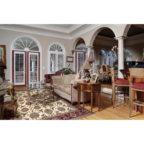 Cambridge 7312 Ivory/Red Kashan 5'3" x 7'7" Rug