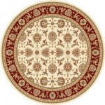 Cambridge 7312 Ivory/Red Kashan 7'7" Round Rug