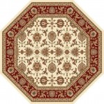 Cambridge 7312 Ivory/Red Kashan 7'7" Octagon Rug