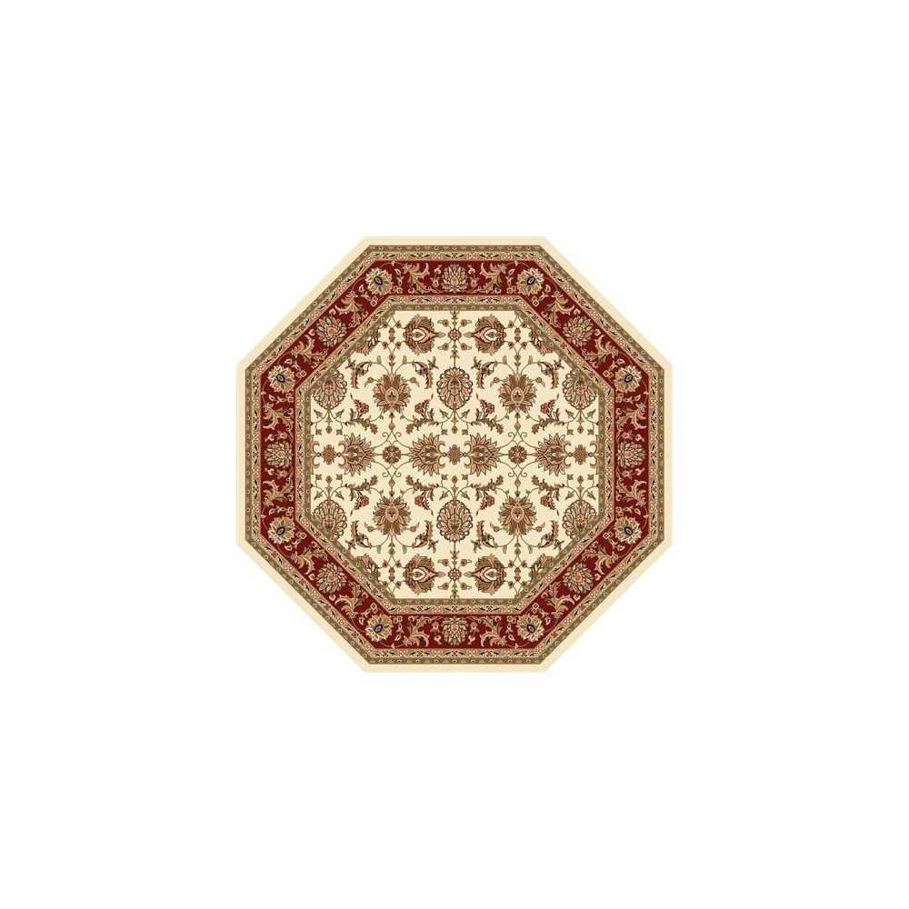 Cambridge 7312 Ivory/Red Kashan 7'7" Octagon Rug