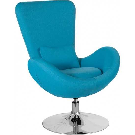 Egg Series Aqua Fabric Side Reception Chair