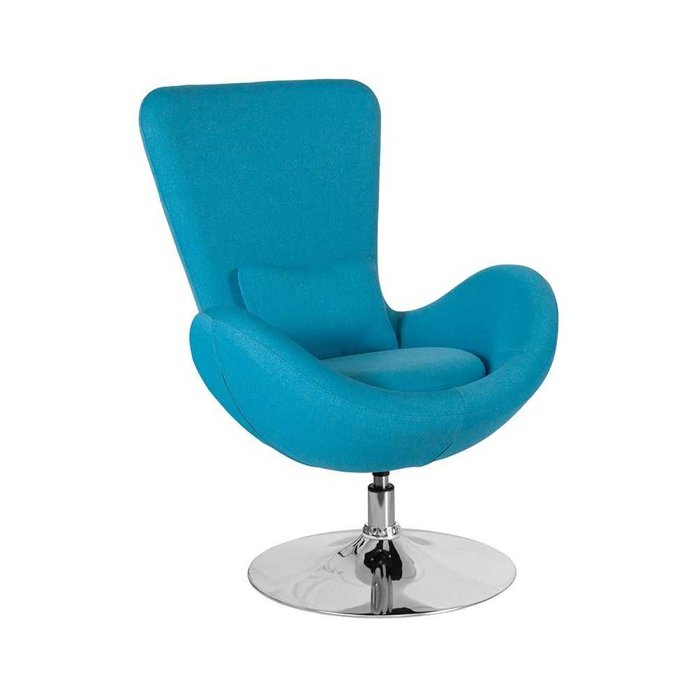 Egg Series Aqua Fabric Side Reception Chair