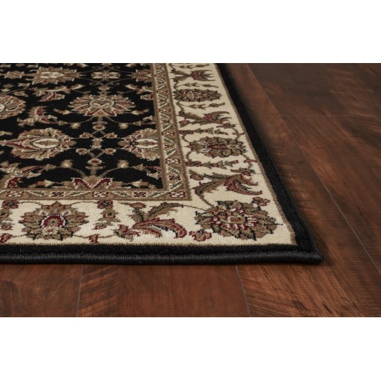 Cambridge Black/Ivory Kashan 20" x 31" Rug