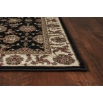 Cambridge Black/Ivory Kashan 5'3" x 7'7" Rug