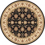 Cambridge Black/Ivory Kashan 7'7" Round Rug