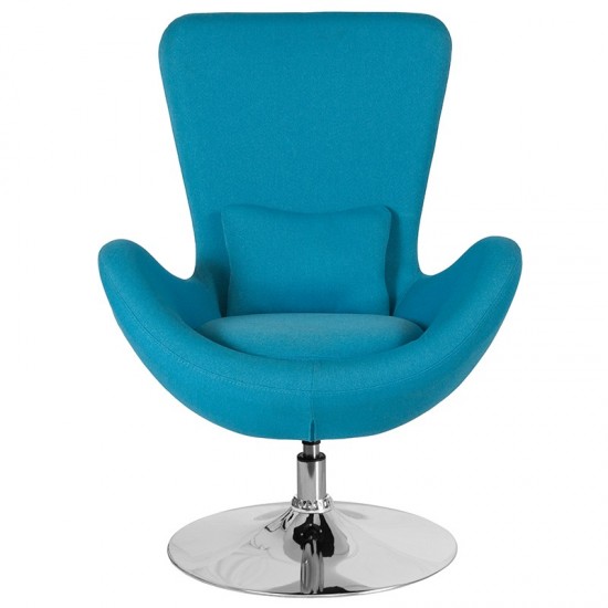 Egg Series Aqua Fabric Side Reception Chair