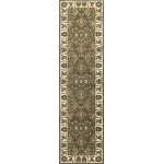 Cambridge Green/Ivory Kashan 2'2" x 7'11" Runner Rug