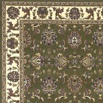 Cambridge Green/Ivory Kashan 2'2" x 7'11" Runner Rug