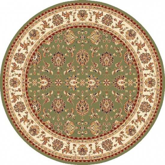 Cambridge Green/Ivory Kashan 7'7" Round Rug