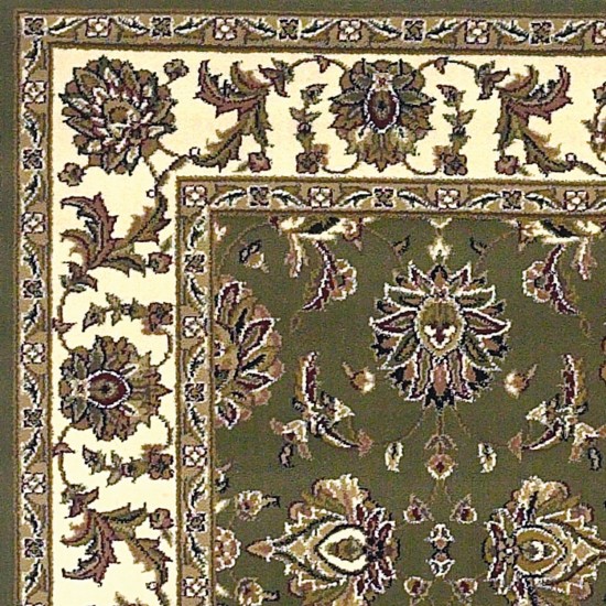 Cambridge Green/Ivory Kashan 7'7" Octagon Rug