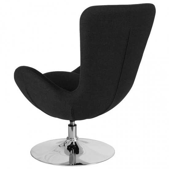 Egg Series Black Fabric Side Reception Chair